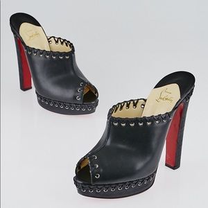 Christian Louboutin black leather Sablina mules 40